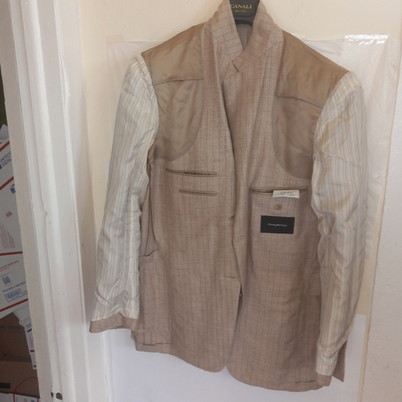 Ermenegildo Zegna recent wool/ linen 40R unconstructed bold striped - Picture 12 of 12